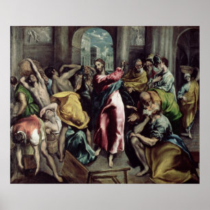 Affiche Christ chasser les commerçants du temple