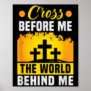 Affiche Christ Croix Avant Moi Le Monde Derrière Moi Chris