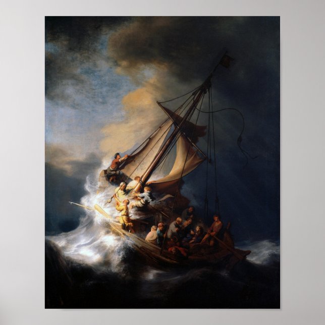 Affiche Christ dans la tempête sur la mer de Galilée (Devant)