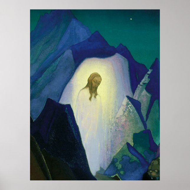 Affiche «Christ dans le désert» de Nicholas Roerich (Devant)