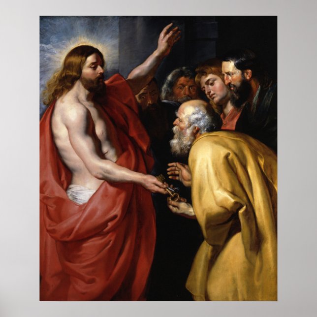 Affiche Christ Donner les clés du ciel à saint Pierre (Devant)