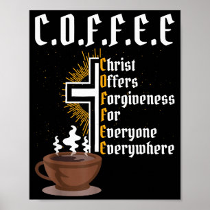 Affiche Christ du café offre le pardon à tout le monde pou