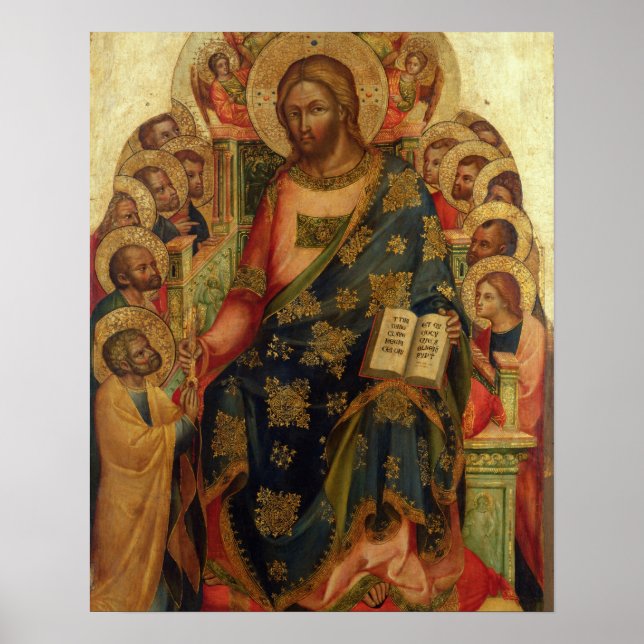 Affiche Christ Enthroné avec des Saints et des Anges Remet (Devant)