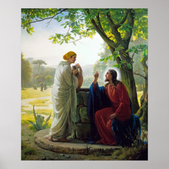 Affiche Christ et la femme samaritaine par Carl Bloch (Devant)