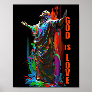 Affiche Christ God Is Love Graffiti Design Pour Christian 