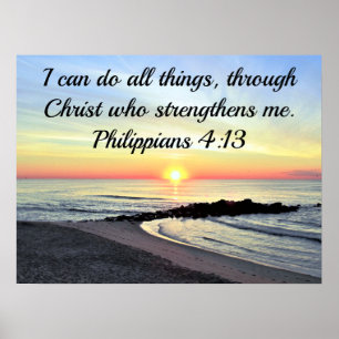 AFFICHE CHRIST IS MY STRENGTH PHILIPPIANS 4:13