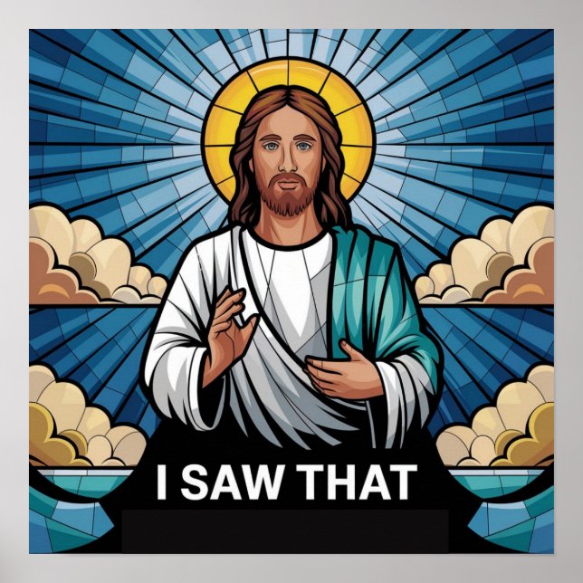 Affiche Christ Jésus vous regarde, Jésus j'ai vu ça (Devant)