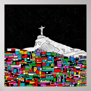 Affiche Christ le Rédempteur Favela