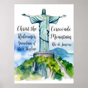 Affiche Christ le Rédempteur : Gardien de la Skyline de Ri