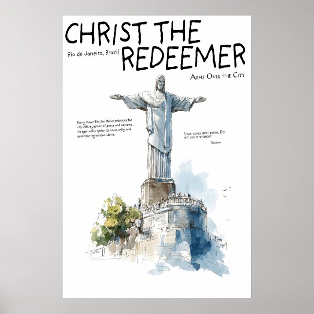Affiche Christ le Rédempteur Rio de Janeiro Brésil (Devant)