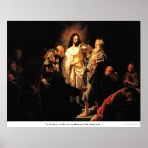 Affiche Christ montre sa blessure par Harmensz Van Rembran