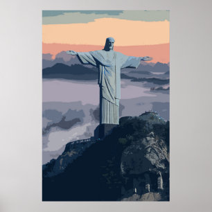 Affiche Christ Rédempteur Brésil Rio