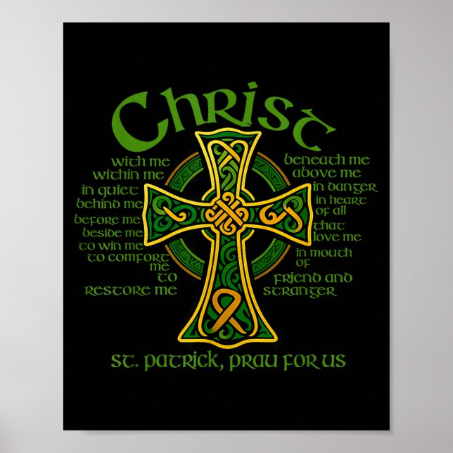 Affiche Christ With Me Celtic Cross St. Patrick Breastplat (Devant)