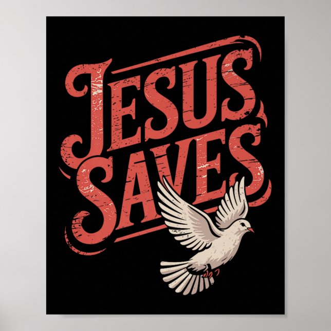 Affiche Christan Jésus économise Premium (Devant)