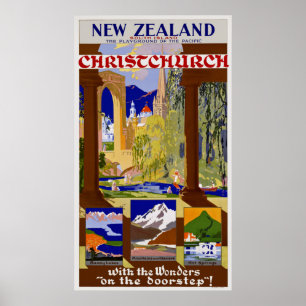 Affiche ~ Christchurch de la Nouvelle Zélande