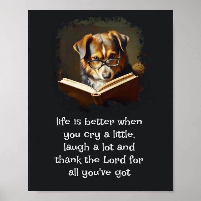 Affiche Christian Advice Fun Wise Dog Life est meilleur (Devant)