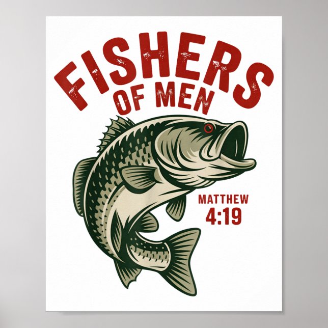 Affiche Christian Angler Fishers Of Men Matthew 4 19 Verse (Devant)