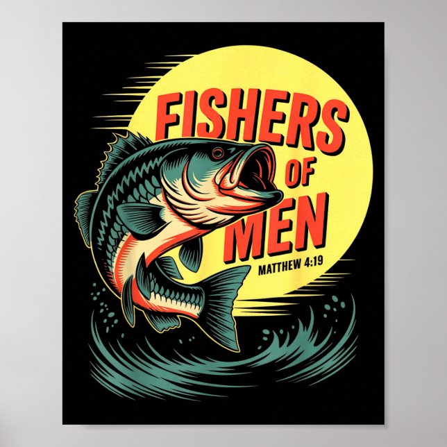 Affiche Christian Angler Fishers Of Men Matthew 4 19 Verse (Devant)