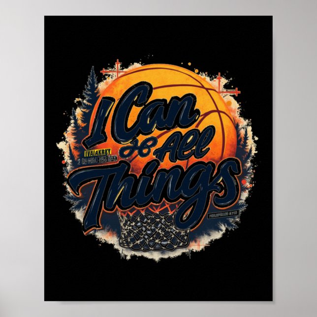 Affiche Christian Basketball Faith Over Fear Philippians 4 (Devant)