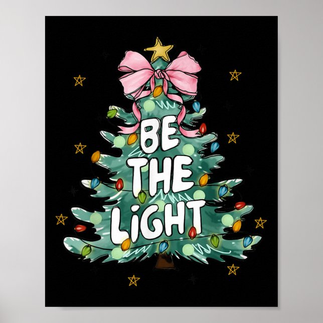 Affiche Christian Be The Light Christmas Tree Bible Verse (Devant)