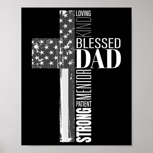 Affiche Christian Béni Papa Américain Drapeau Drapeau Reli (Devant)