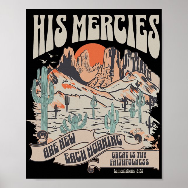 Affiche Christian Bible Verse His Mercies Are New Each Mor (Devant)