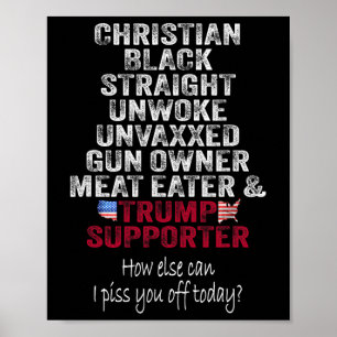 Affiche Christian Black Droght Trump Supporter Unwoke Un