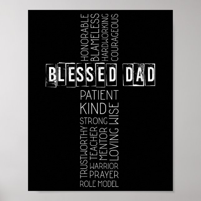 Affiche Christian Blessed Papa Fête des pères croisée (Devant)