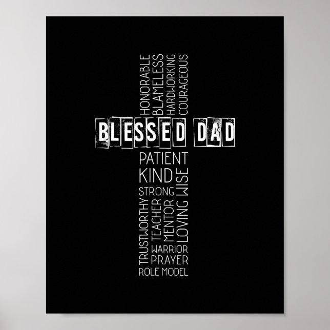 Affiche Christian Blessed Papa Fête des pères croisée (Devant)