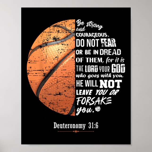 Affiche Christian Bysketbyll Deuteronomy Bible Verse Faith (Devant)
