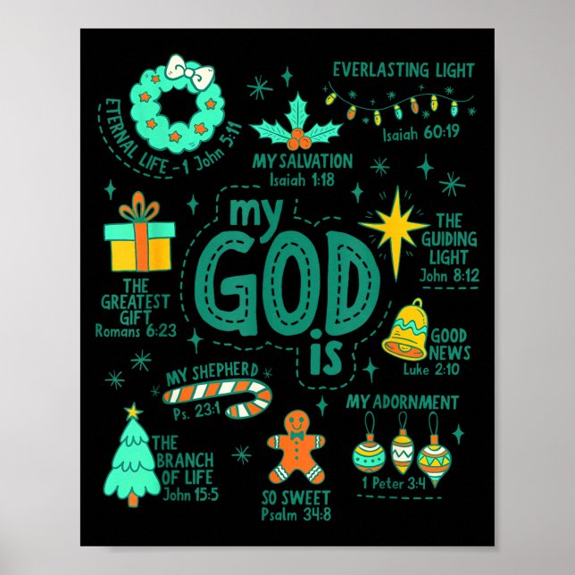 Affiche Christian Christmas My God Is Jesus Is The Reason  (Devant)