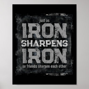 Affiche Christian Dad Iron Sharpens Iron Scriture Verse B