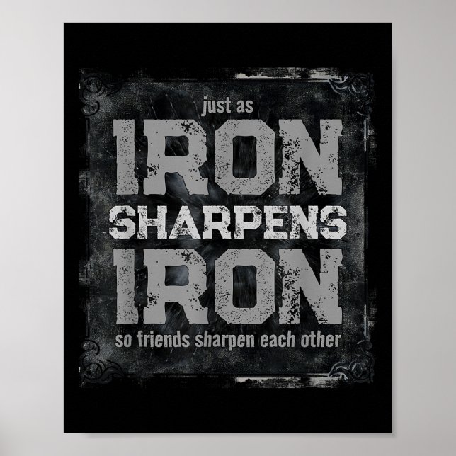 Affiche Christian Dad Iron Sharpens Iron Scriture Verse B (Devant)