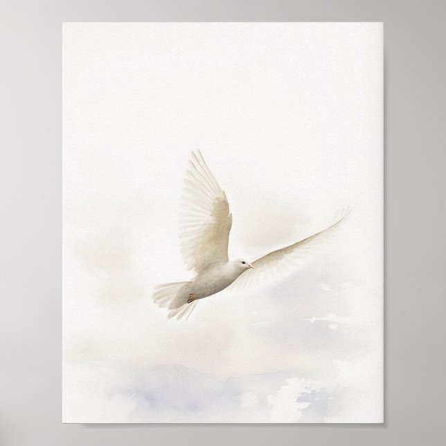 Affiche Christian Dove Aquarelle Art Imprimer (Devant)
