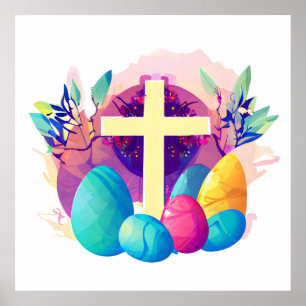 Affiche Christian Easter Cross 