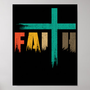 Affiche Christian Faith Cross Vintage