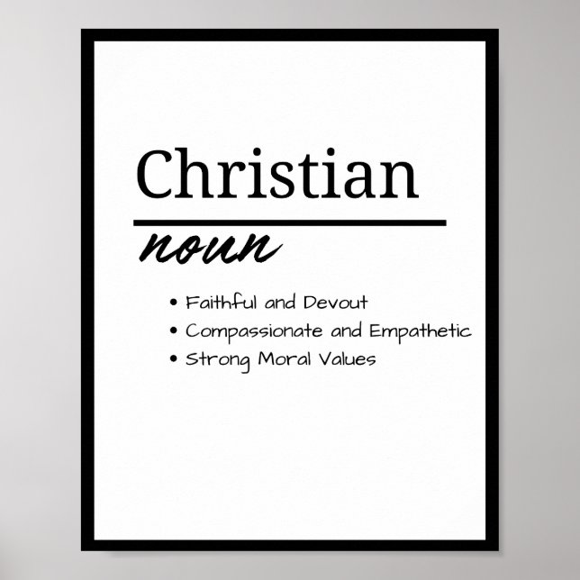 Affiche Christian, Garçon Nom Personnalisé Définition (Devant)
