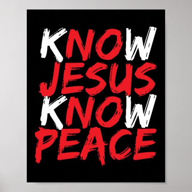Affiche Christian Jésus Bible Verse Écriture Connaître Jés (Devant)