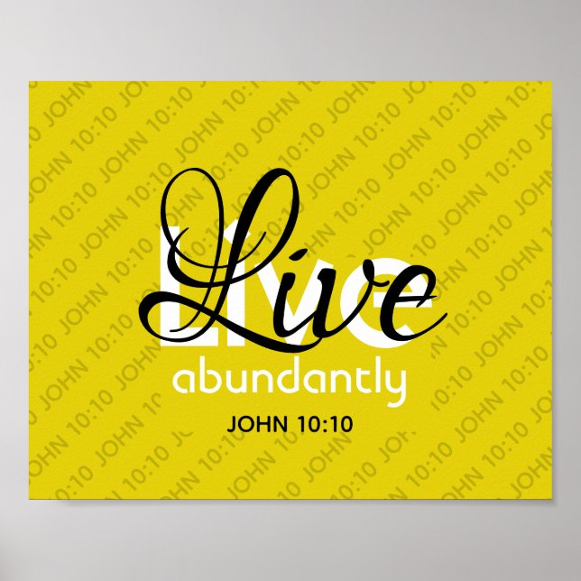 Affiche Christian JOHN 10:10 VIVRE ABONDAMMENT Jaune (Devant)