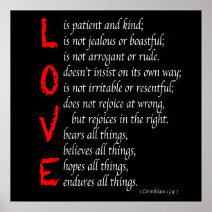 Affiche Christian LOVE Verses - Blood of Christ - black -