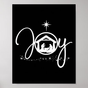 Affiche Christian Noël Joie Jésus Nativité Scène Foi
