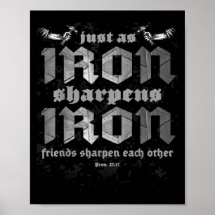 Affiche Christian Papa Iron Sharpens Iron Bible Proverbes 