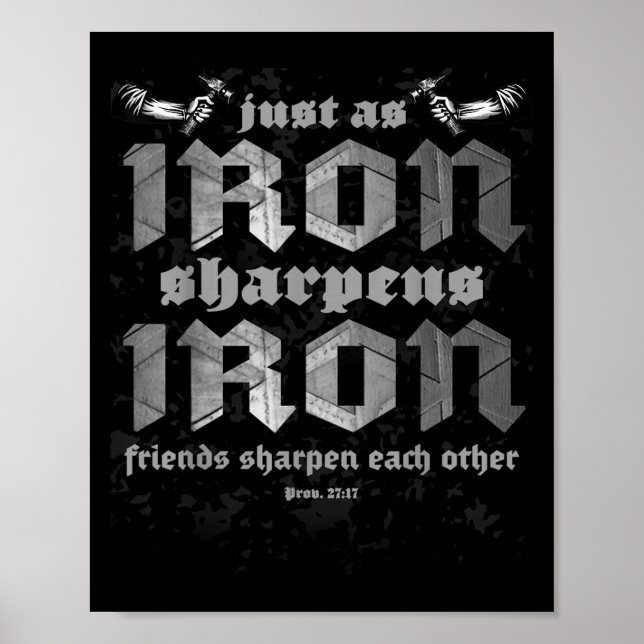 Affiche Christian Papa Iron Sharpens Iron Bible Proverbes  (Devant)
