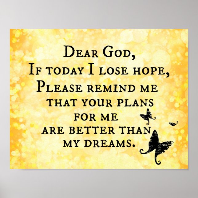 Affiche Christian Quote, source d'inspiration : Dear God (Devant)