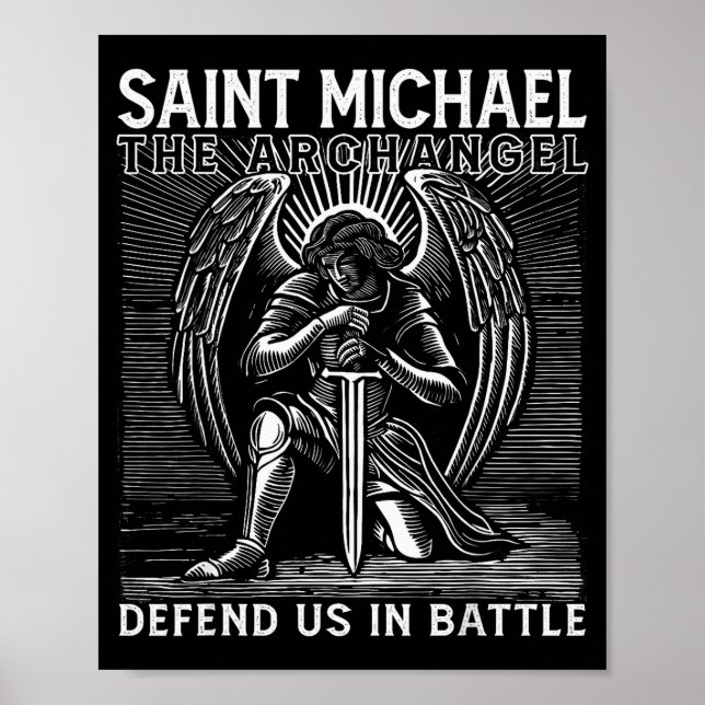 Affiche Christian Saint Michael Catholic Saint Defend Us I (Devant)
