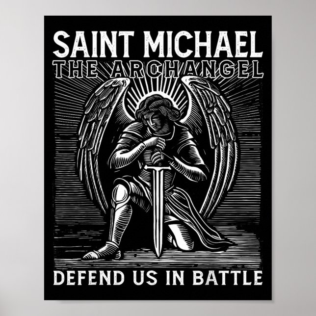 Affiche Christian Saint Michael Catholic Saint Defend Us I (Devant)