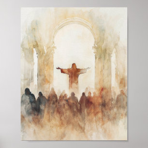 Affiche Christian Watercolor Mur Art Jésus