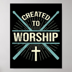 Affiche Christian Worship Band Créé Pour Adorer Drummer