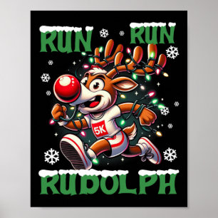 Affiche Christmas 5k Run Rudolph Holiday Team Running