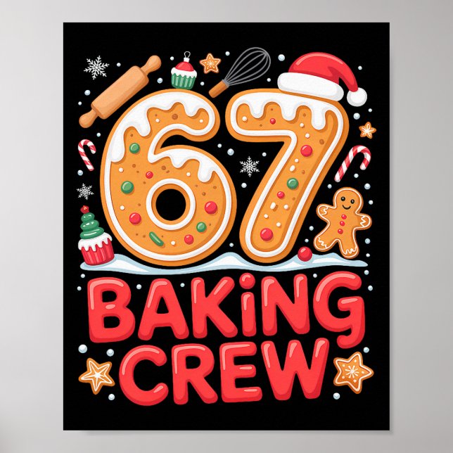 Affiche Christmas 67 Baking Crew Funny Meme Gingerbread Co (Devant)
